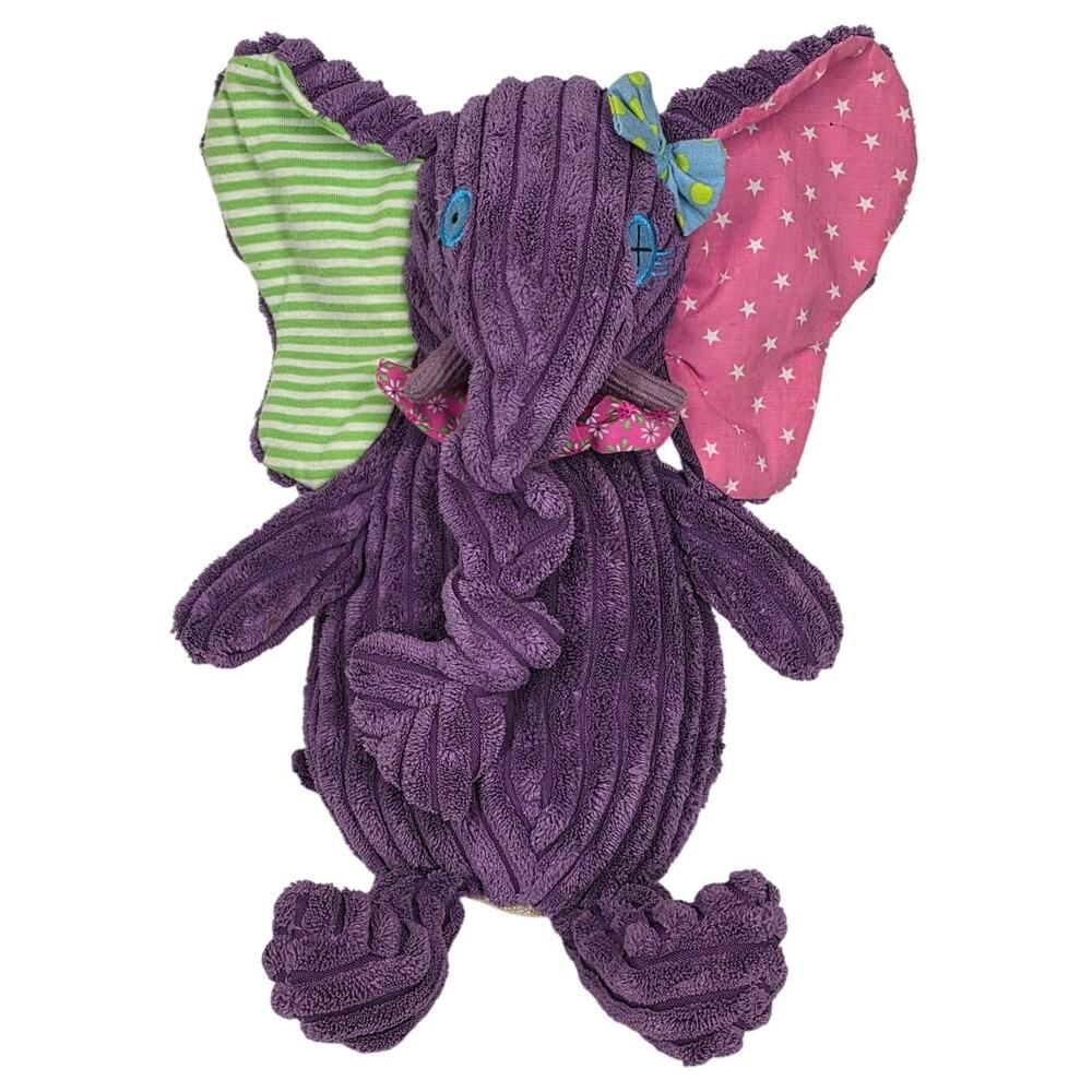 LES DÉGLINGOS ORIGINALS – 11" SANDYKILOS THE ELEPHANT PLUSH – CORDUROY PATCHWORK